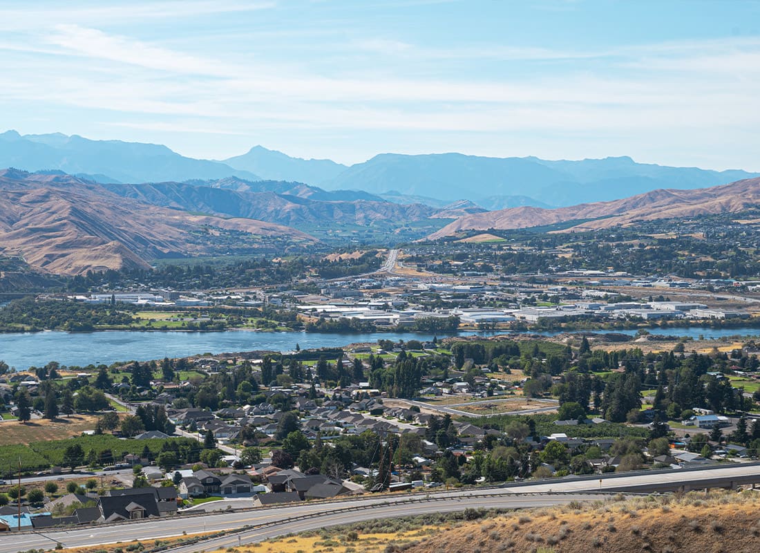 Quincy, WA - Beautiful Ariel View of Wenatchee Valley, Washington